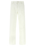 White Cotton Straight-Leg Jeans