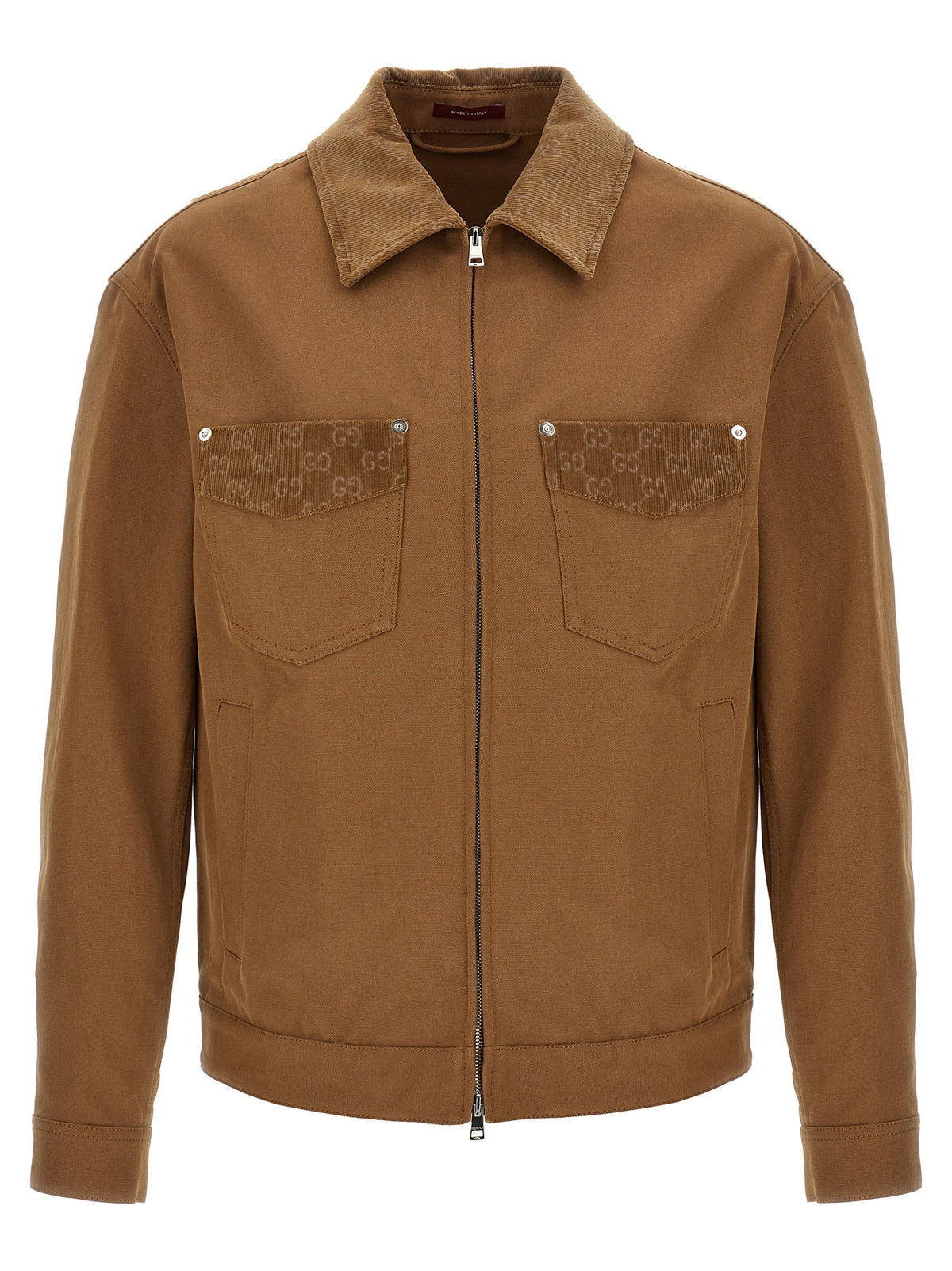 Brown Cotton Full-Length Jacket