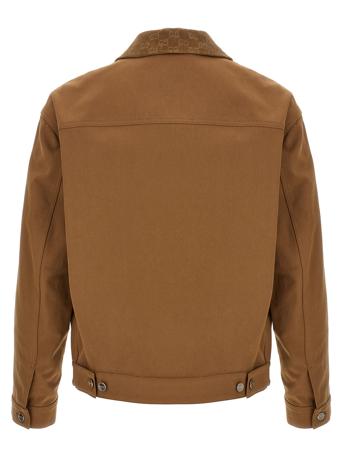 Brown Cotton Full-Length Jacket