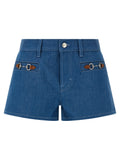 Blue Cotton Bermuda Shorts