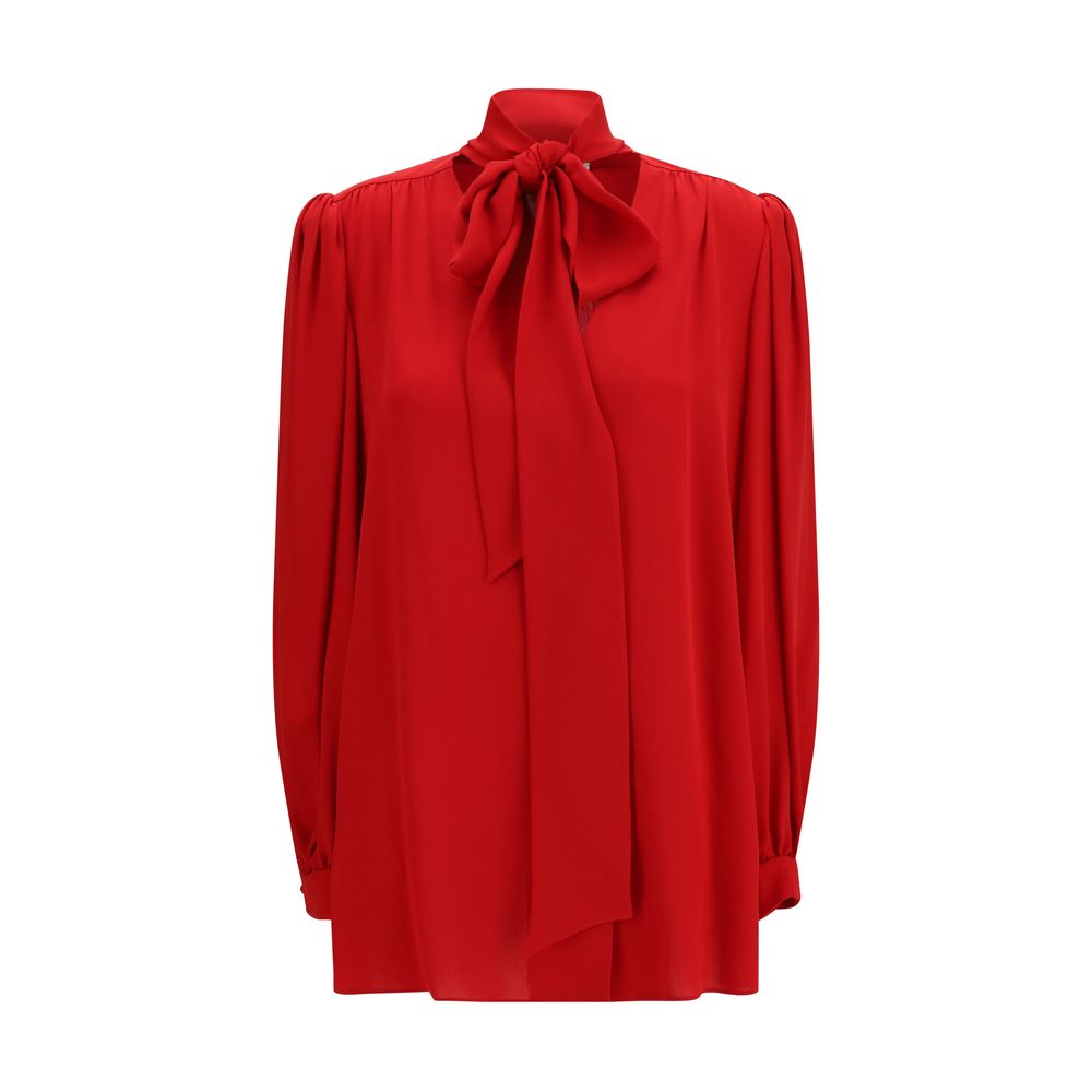 Red Silk Blouse