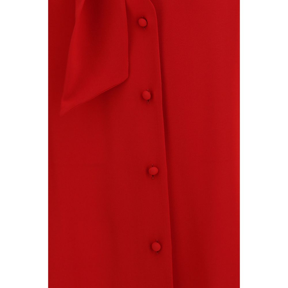 Red Silk Blouse