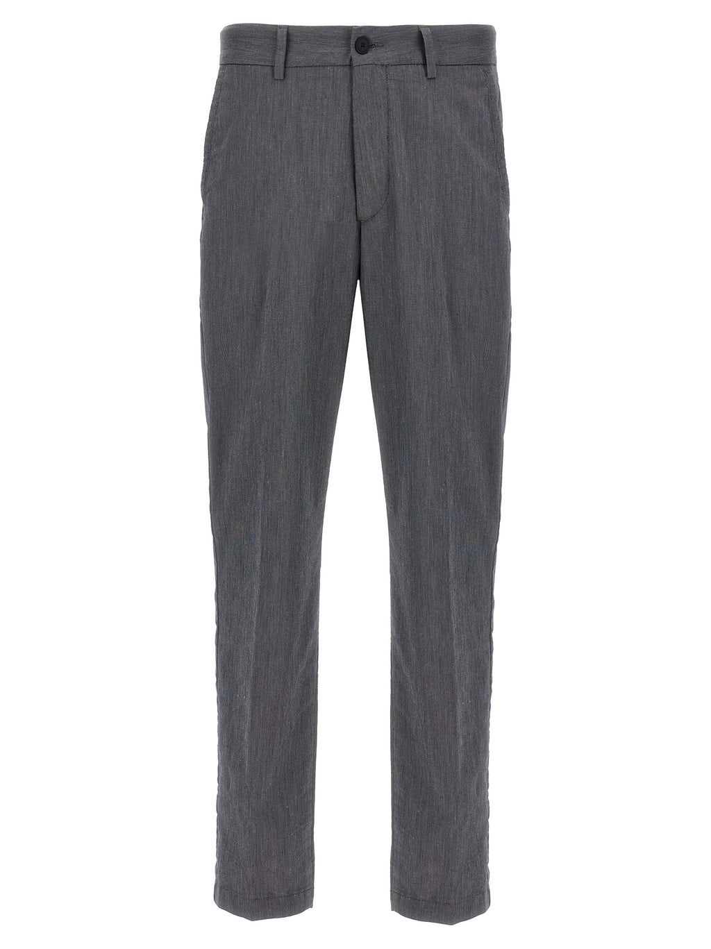 Blue Cotton Casual Pants