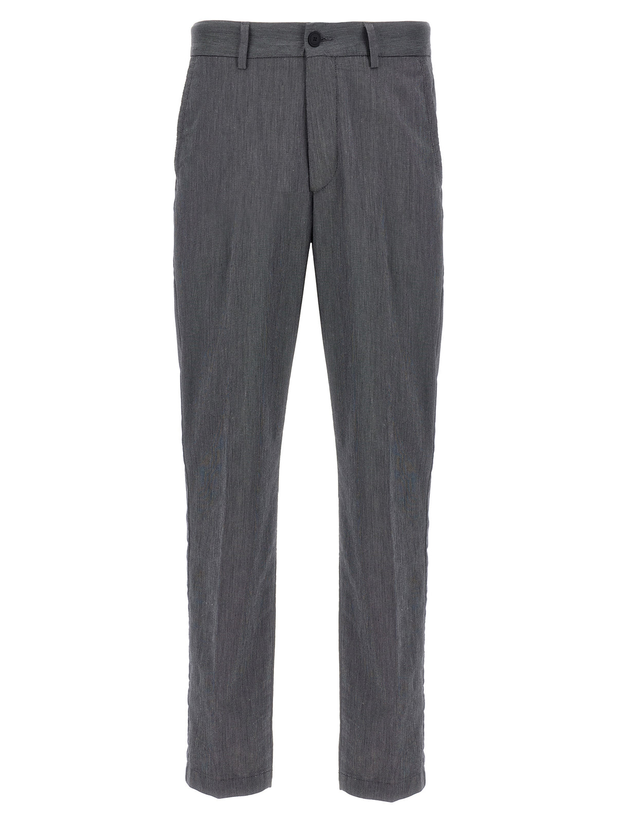 Blue Cotton Casual Pants