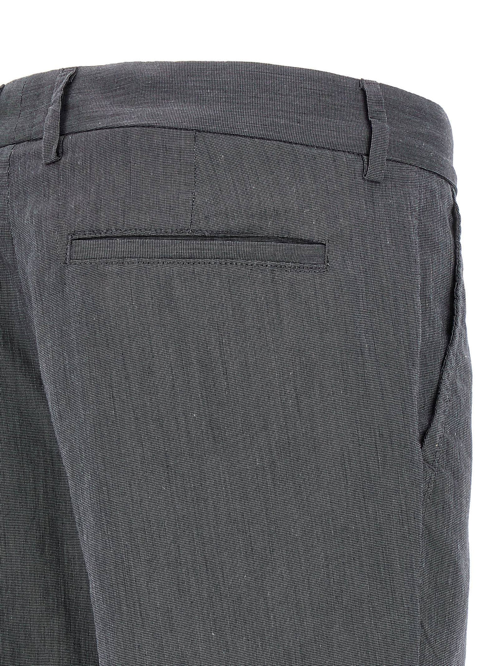 Blue Cotton Casual Pants