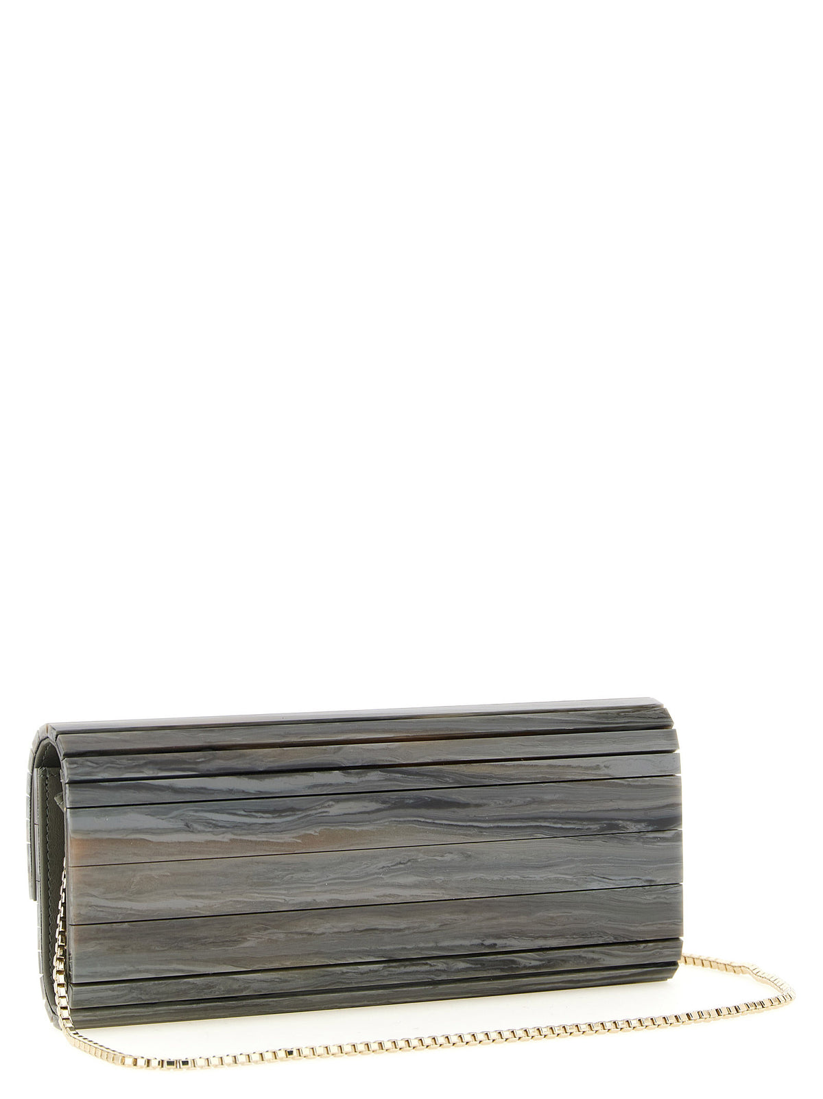 Gray Polyester Clutch Bag