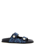 Blue Tencel Slides