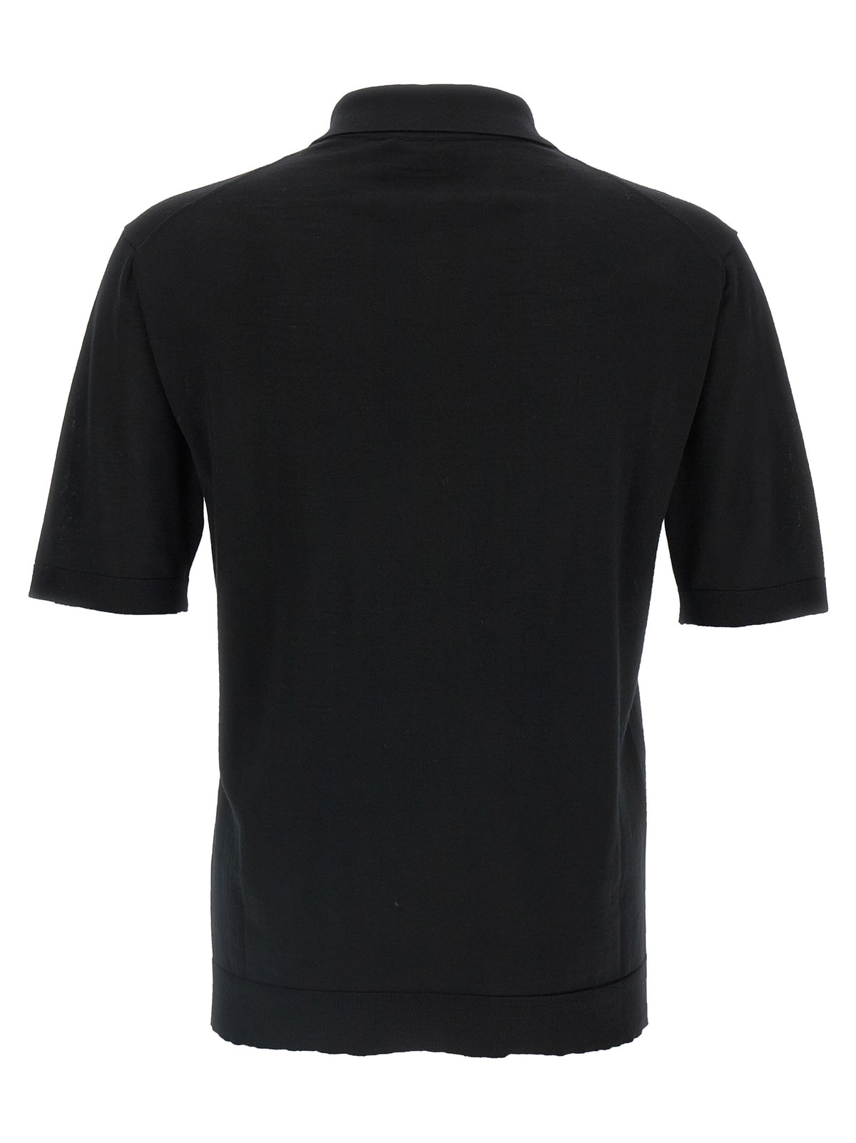 Black Wool Polo Shirt