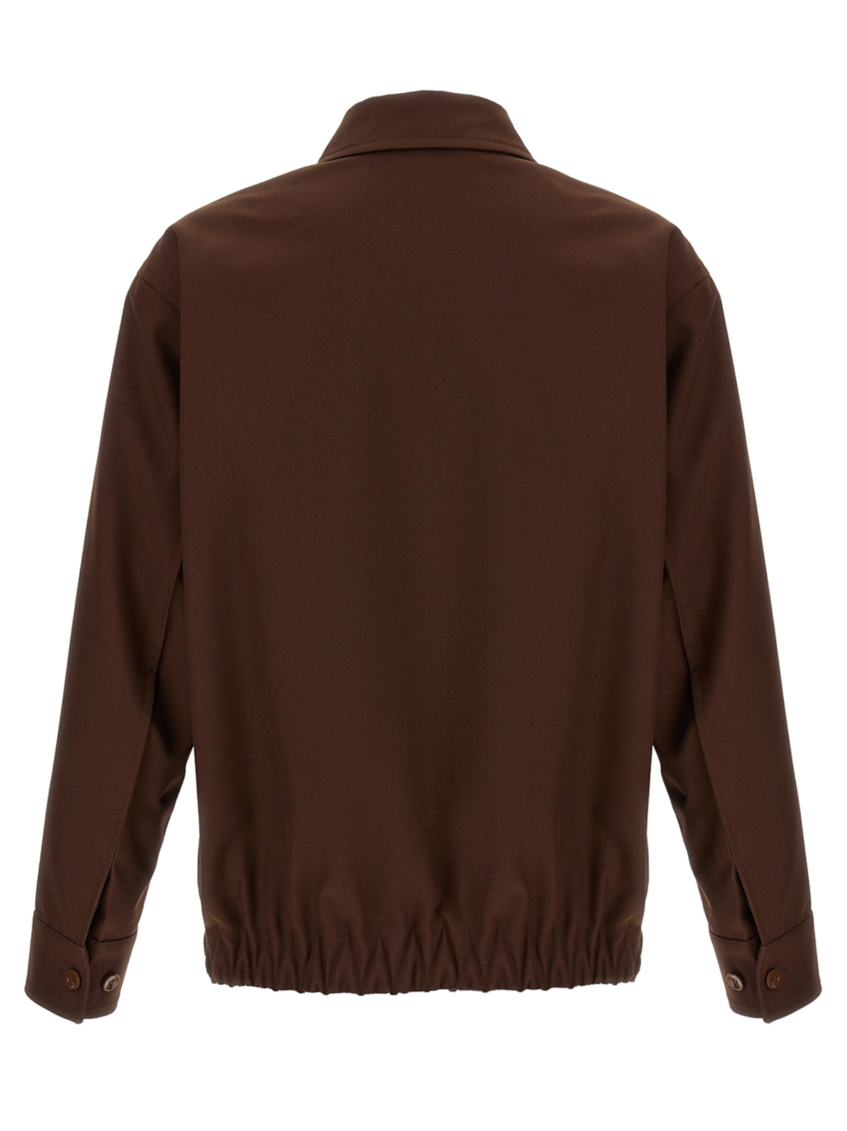 Brown Wool Full-Length Jacket