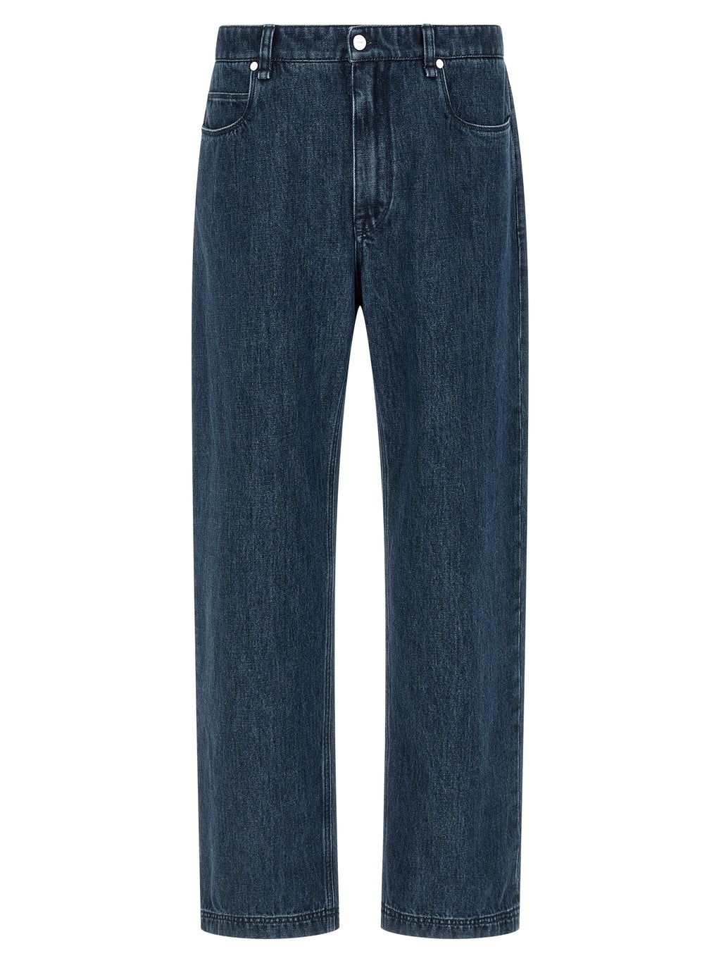 Blue Cotton Flared Jeans