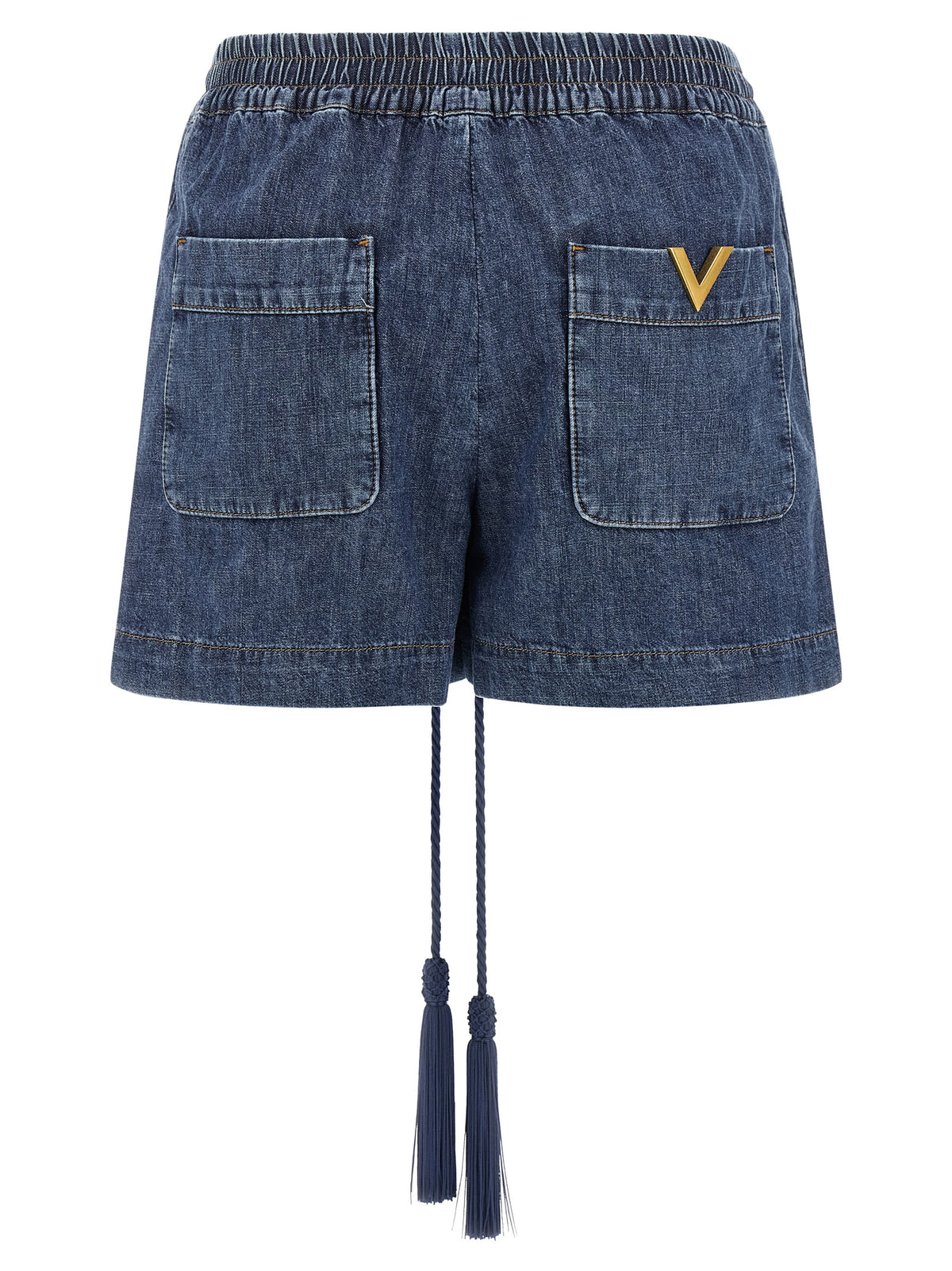 Blue Cotton Bermuda Shorts
