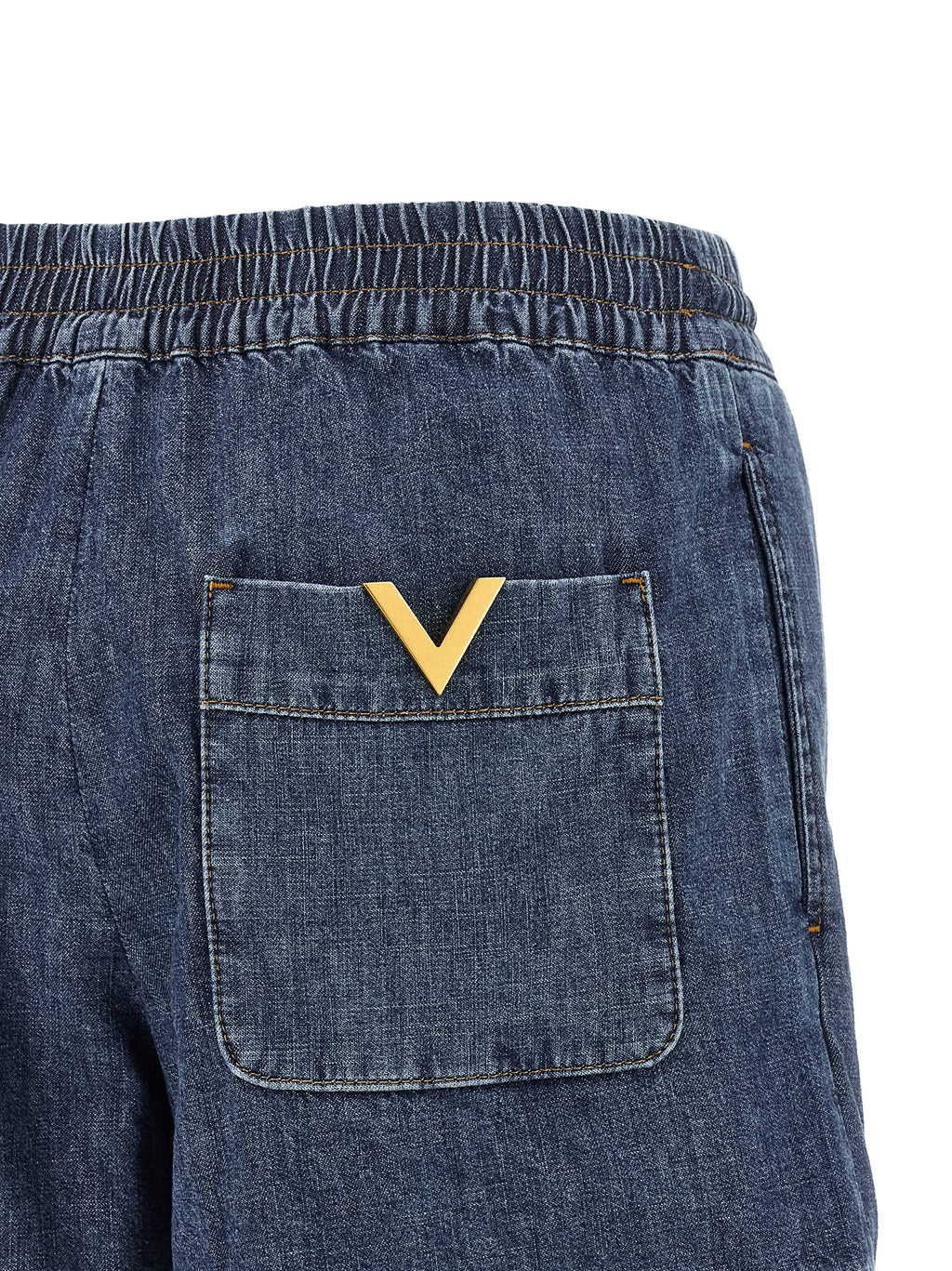 Blue Cotton Bermuda Shorts