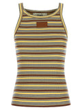 Multicolor Cotton Sleeveles T-Shirt