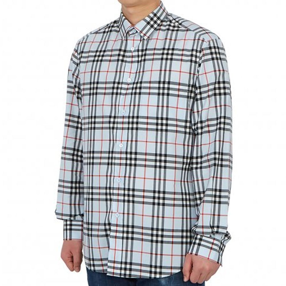 Blue Cotton Pattern Shirt