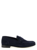 Blue Leather Slip-On Loafers