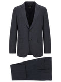 Blue Polyester Two-Piece Suit