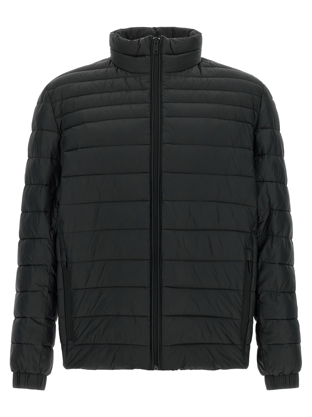 Black Recycled Polyamide Full-Length Jacket