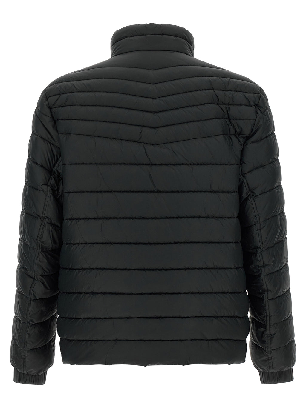 Black Recycled Polyamide Full-Length Jacket