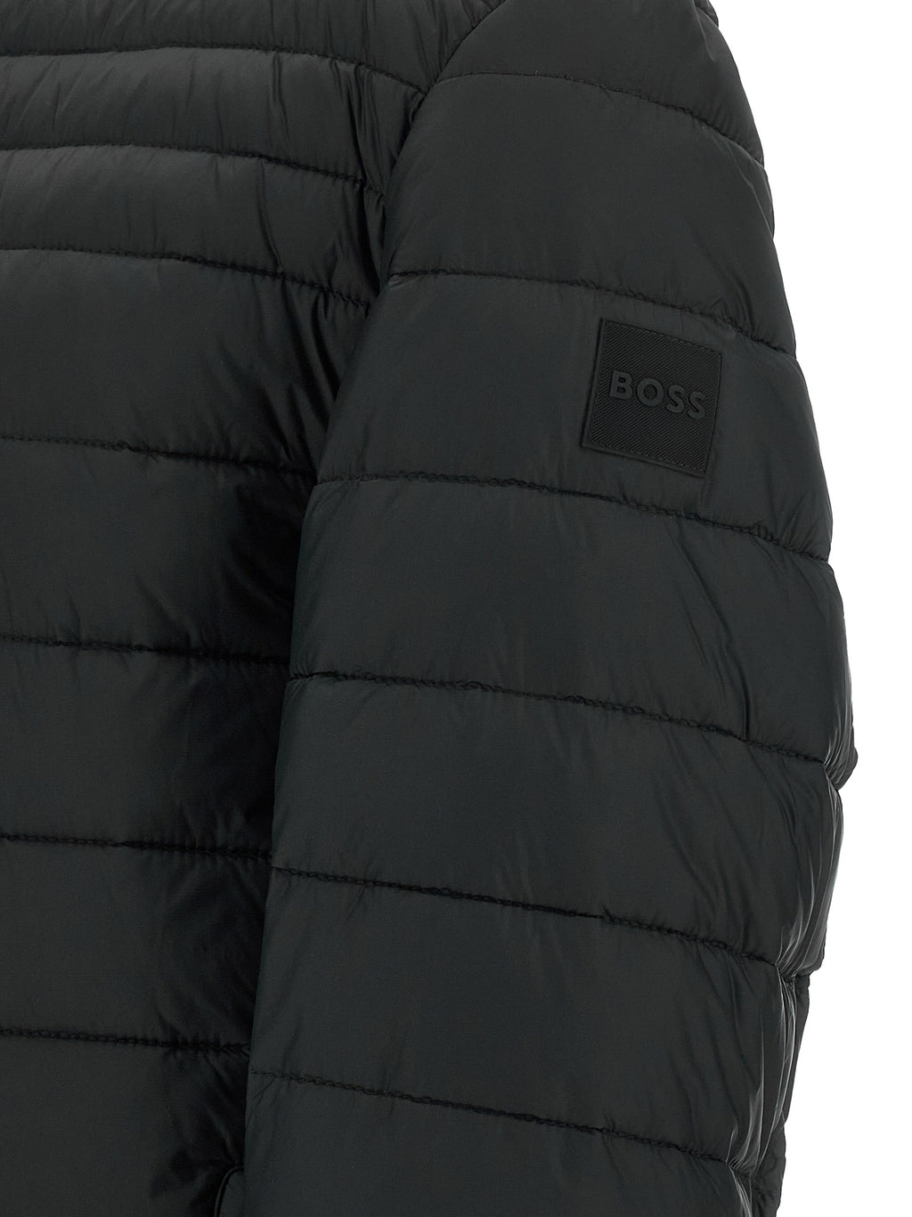 Black Recycled Polyamide Full-Length Jacket