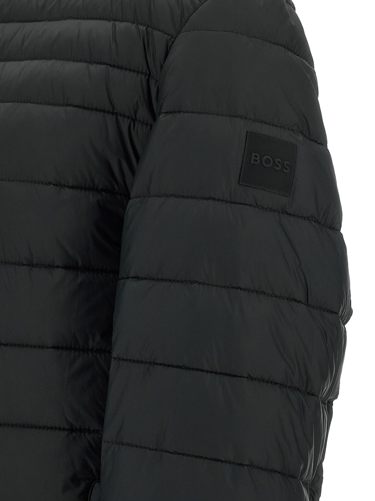 Black Recycled Polyamide Full-Length Jacket