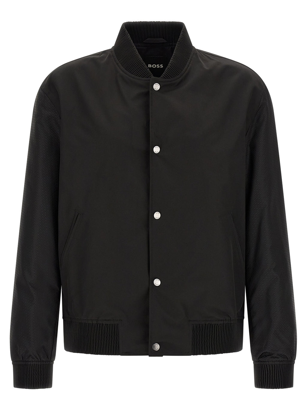 Black Polyester Bomber