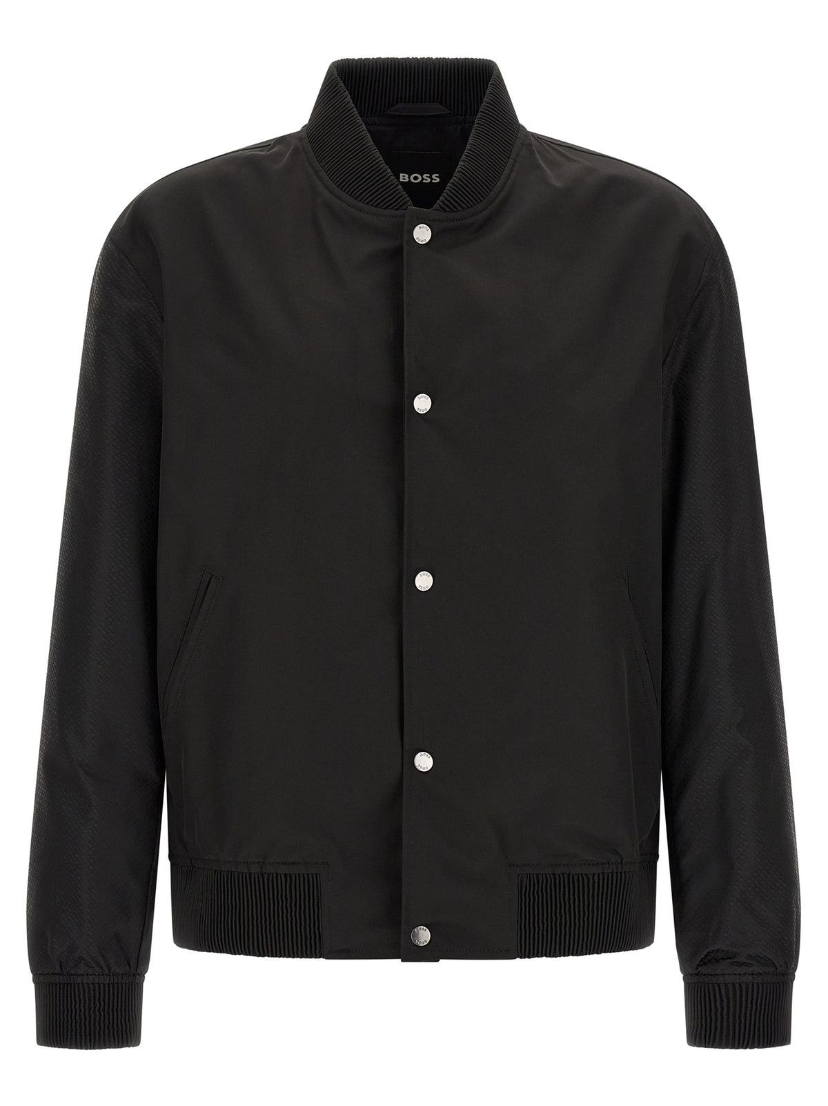 Black Polyester Bomber