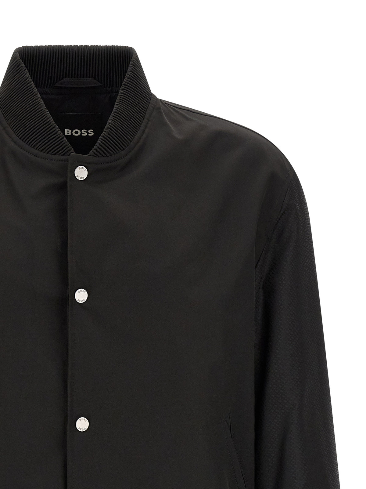 Black Polyester Bomber