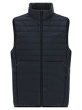 Blue Polyester Sleeveless Jacket