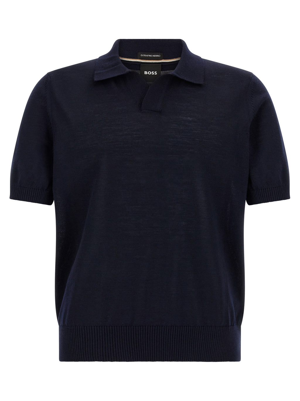 Blue Virgin Wool Polo Shirt