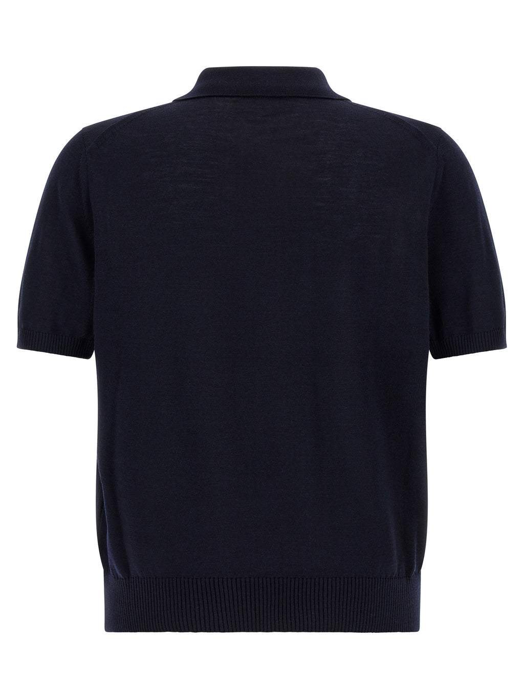 Blue Virgin Wool Polo Shirt