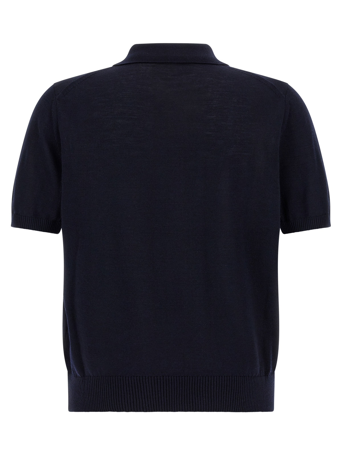 Blue Virgin Wool Polo Shirt