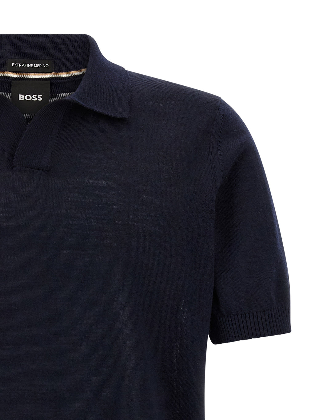 Blue Virgin Wool Polo Shirt