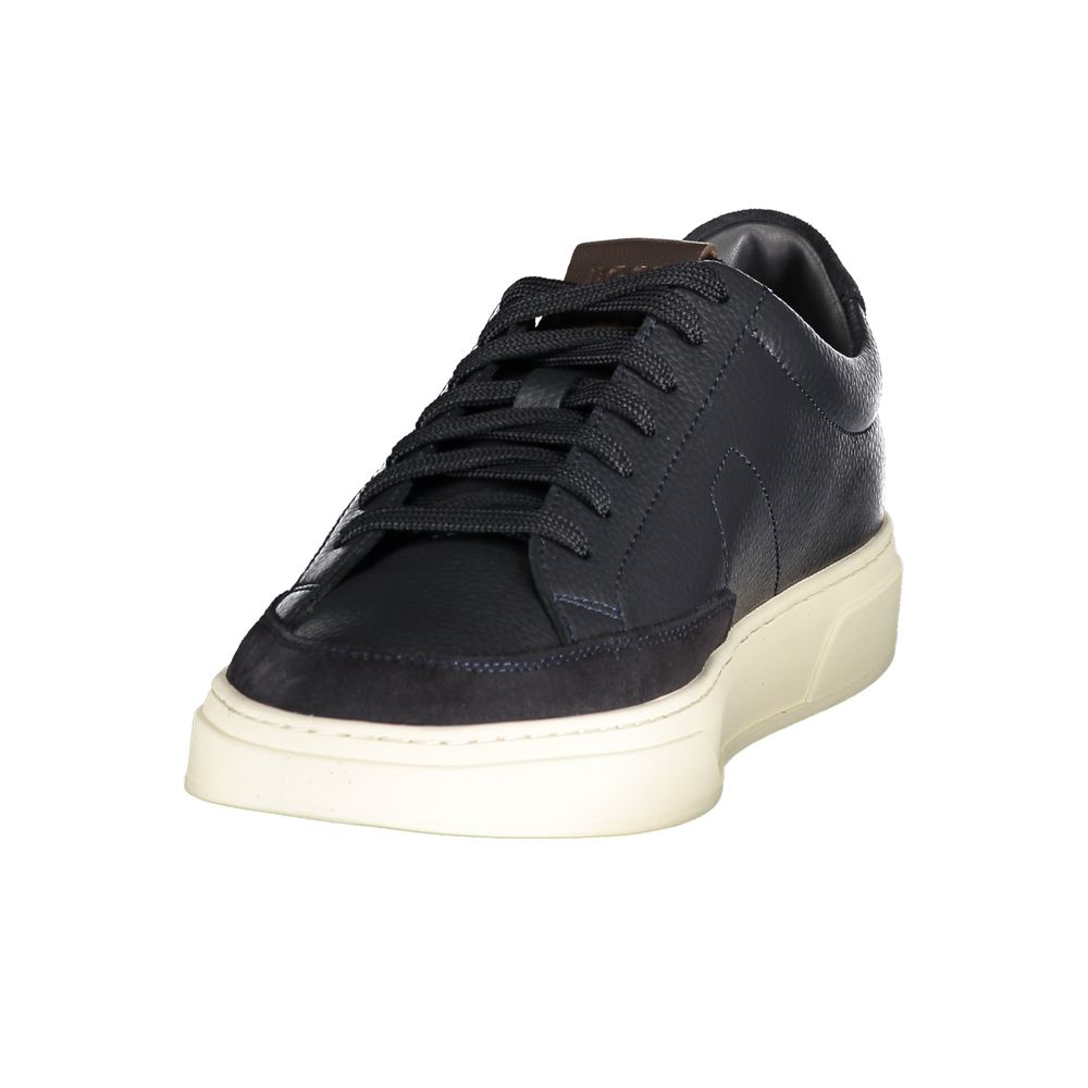 Blue Leather Men's Sneakers