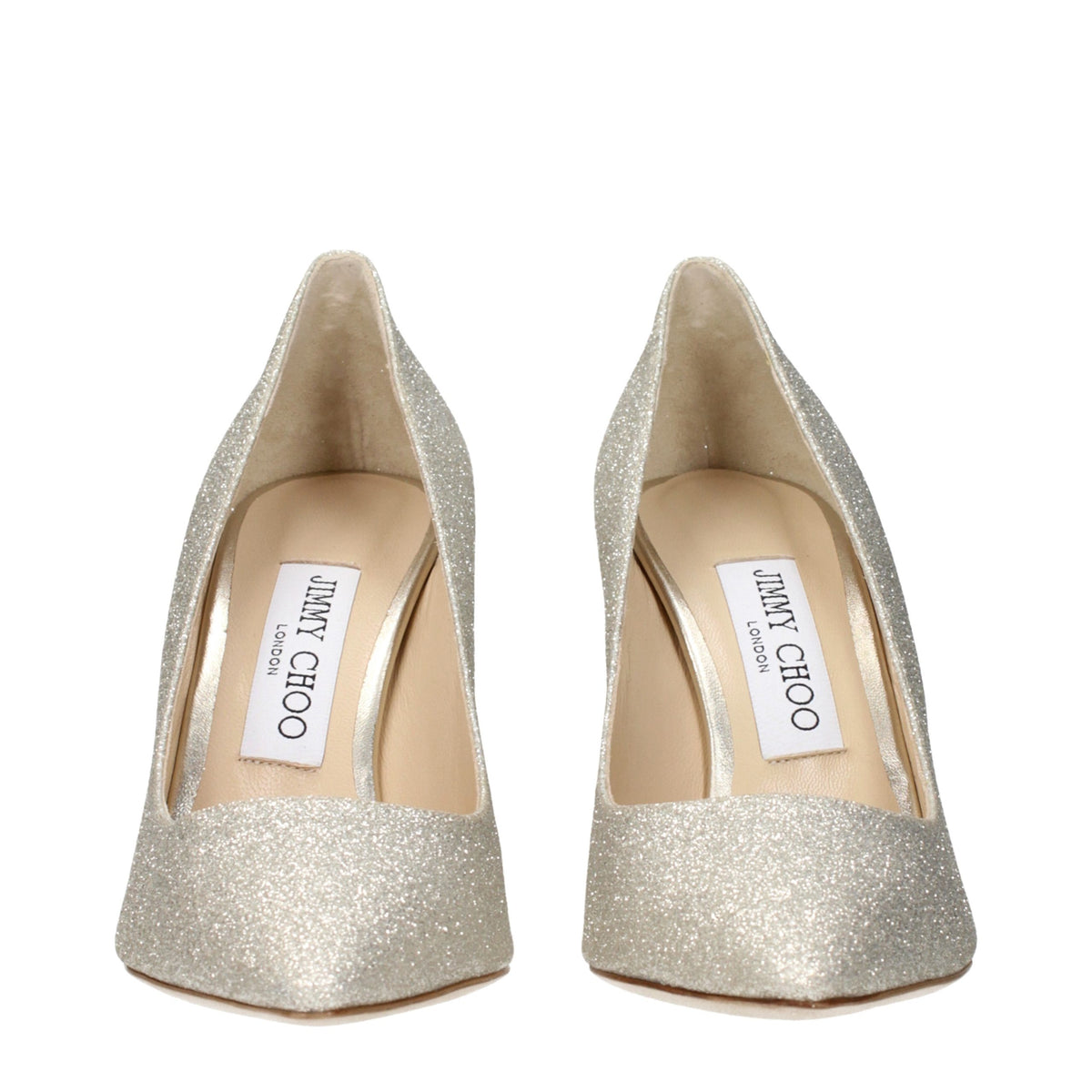 Gold Plastic High Heel Pumps