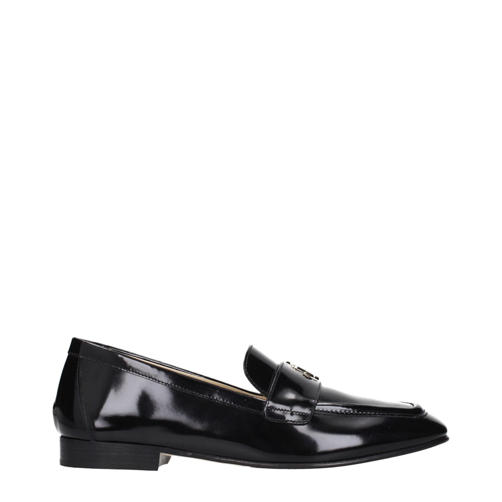 Black Leather Slip-On Loafers