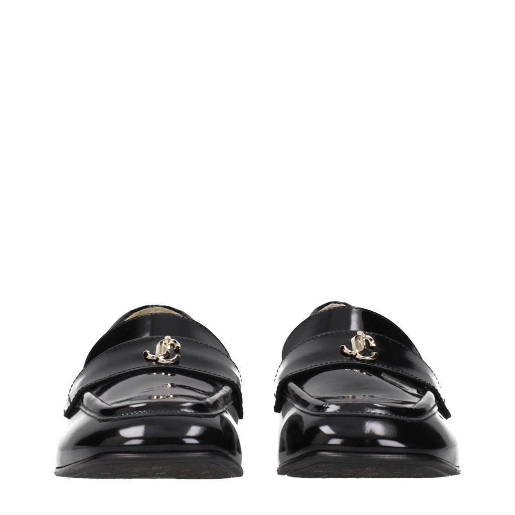 Black Leather Slip-On Loafers