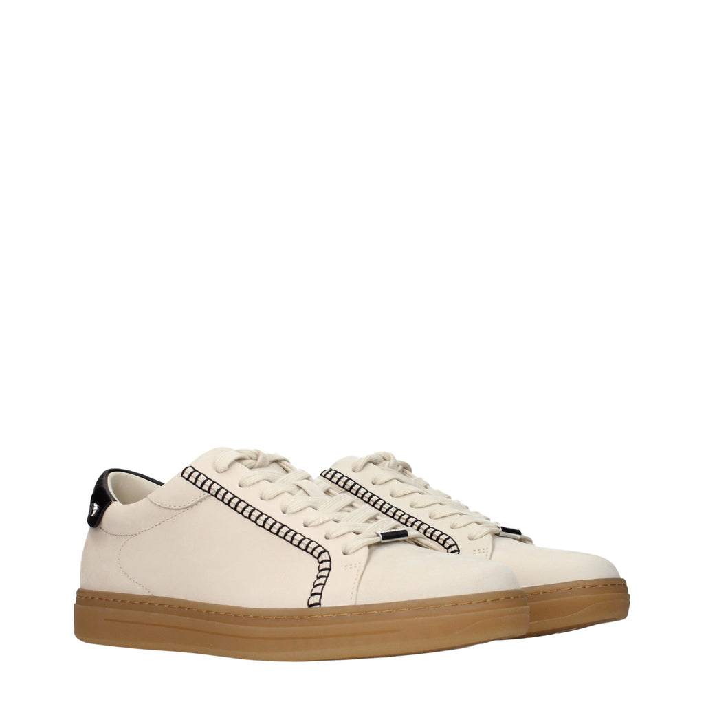 Beige Leather Sneakers
