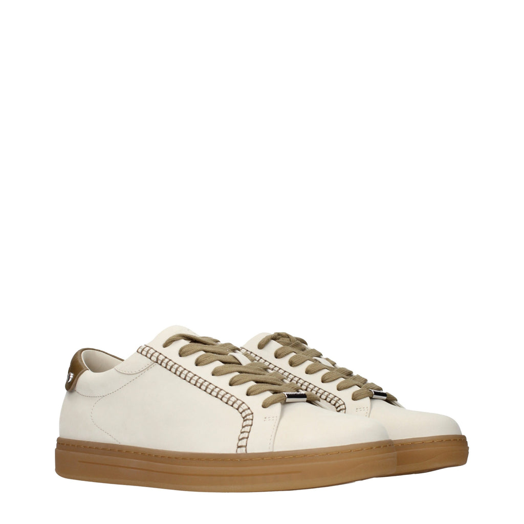 Beige Leather Sneakers