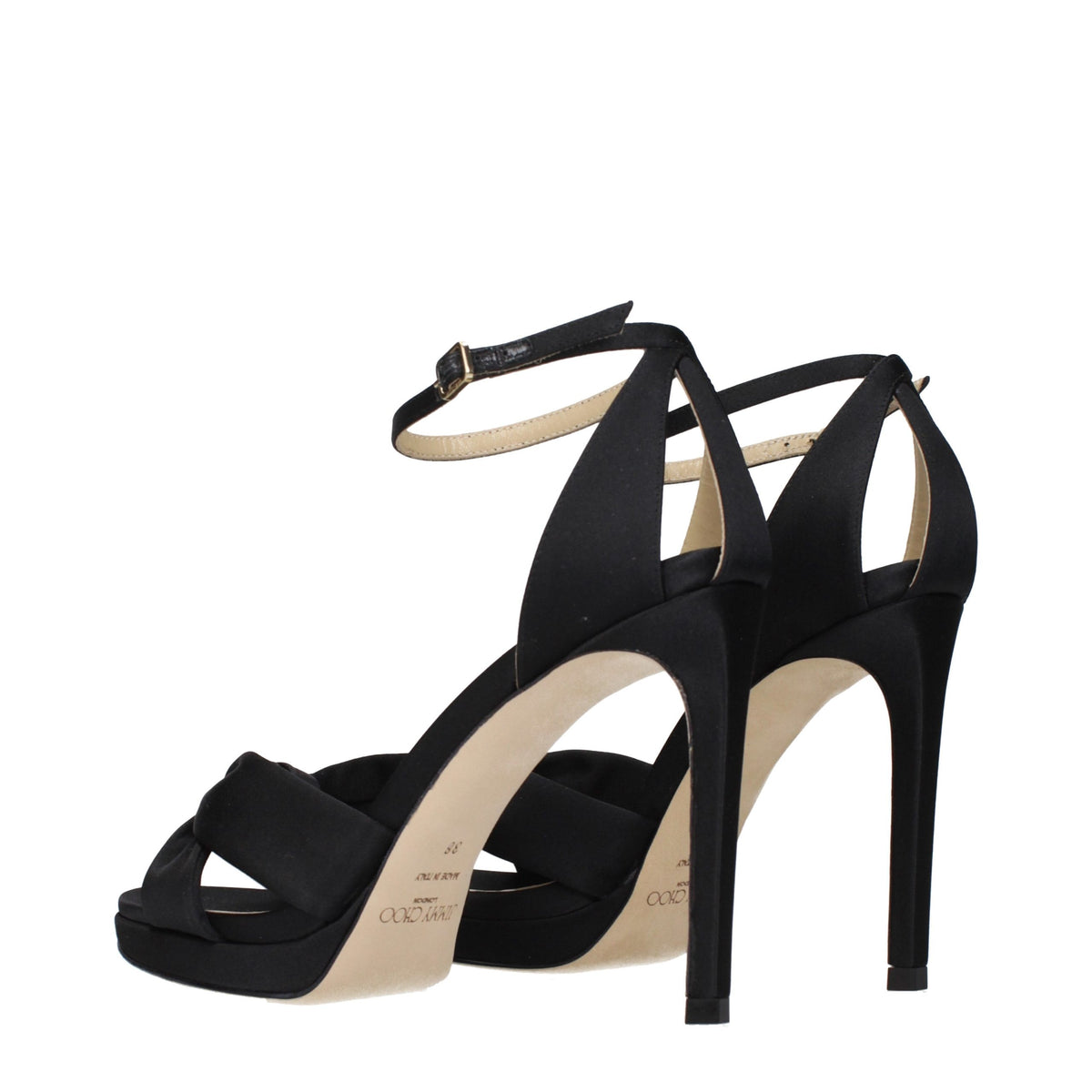 Black Satin Platform Sandals