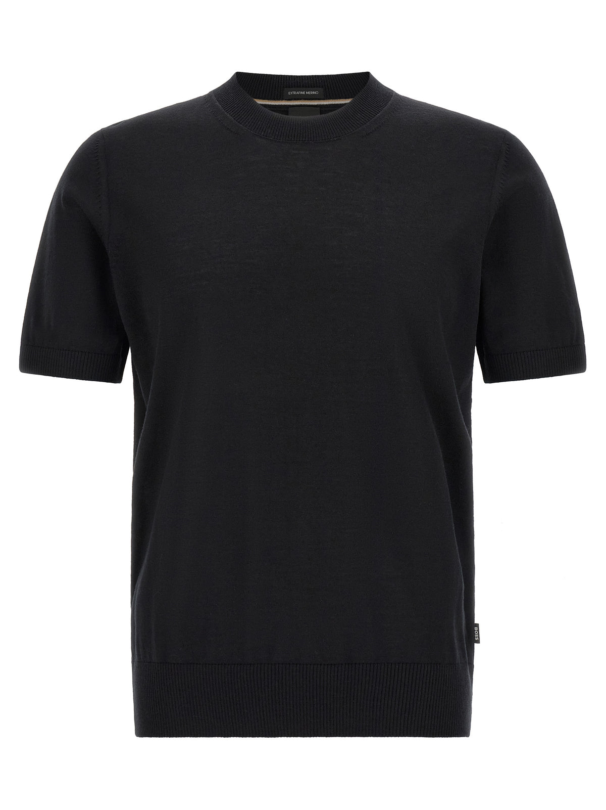 Black Virgin Wool T-Shirt