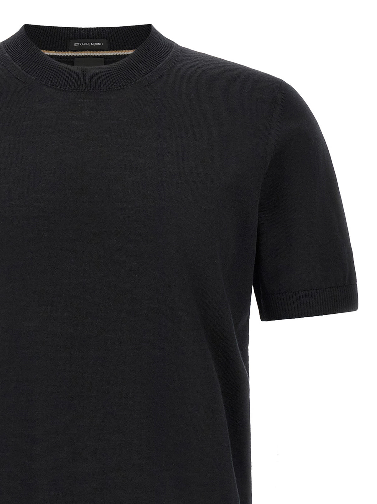 Black Virgin Wool T-Shirt