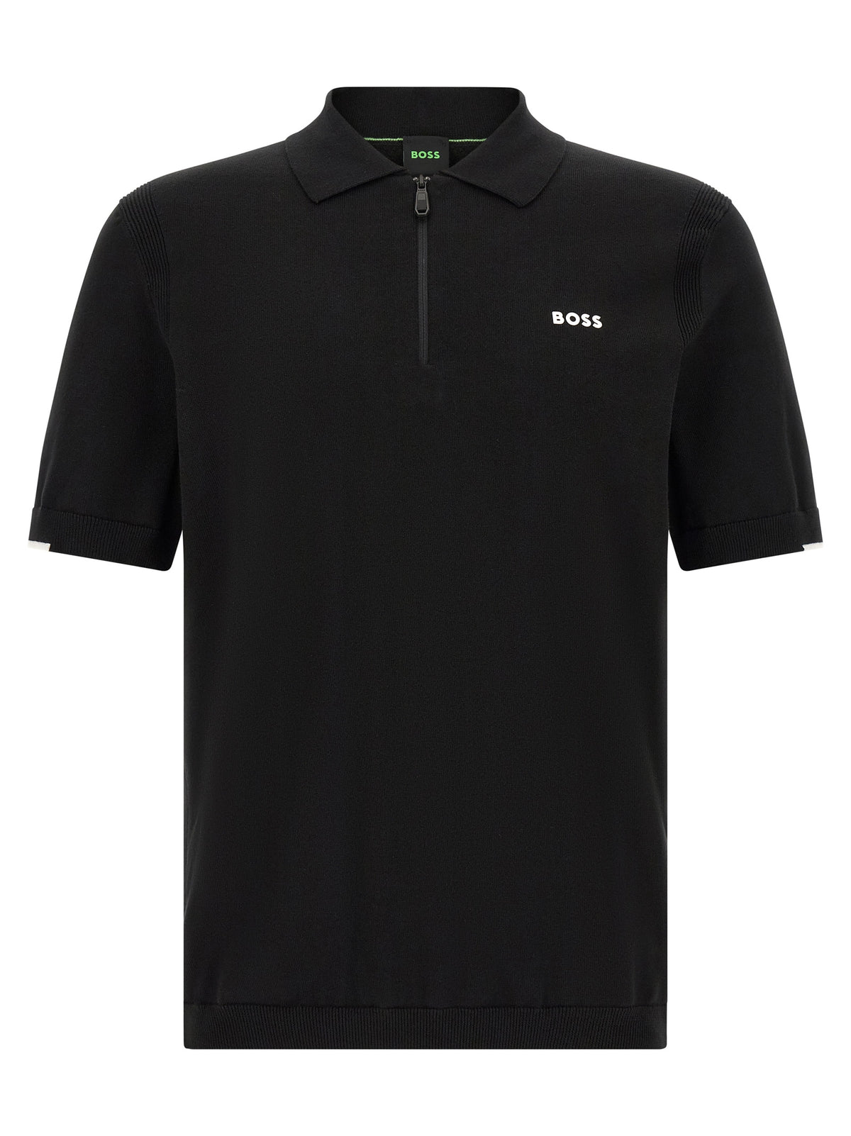 Black Cotton Polo Shirt