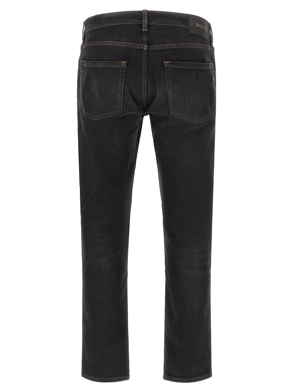 Black Cotton Straight-Leg Jeans