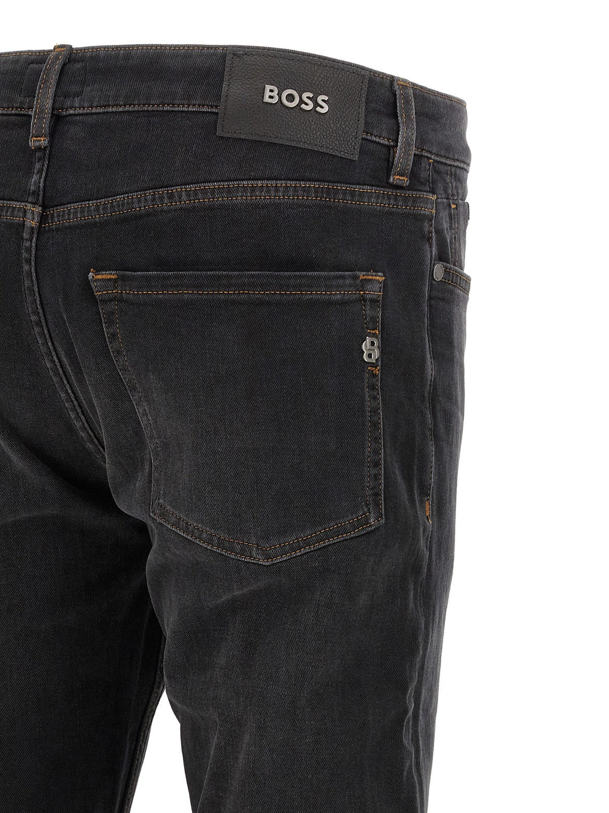 Black Cotton Straight-Leg Jeans