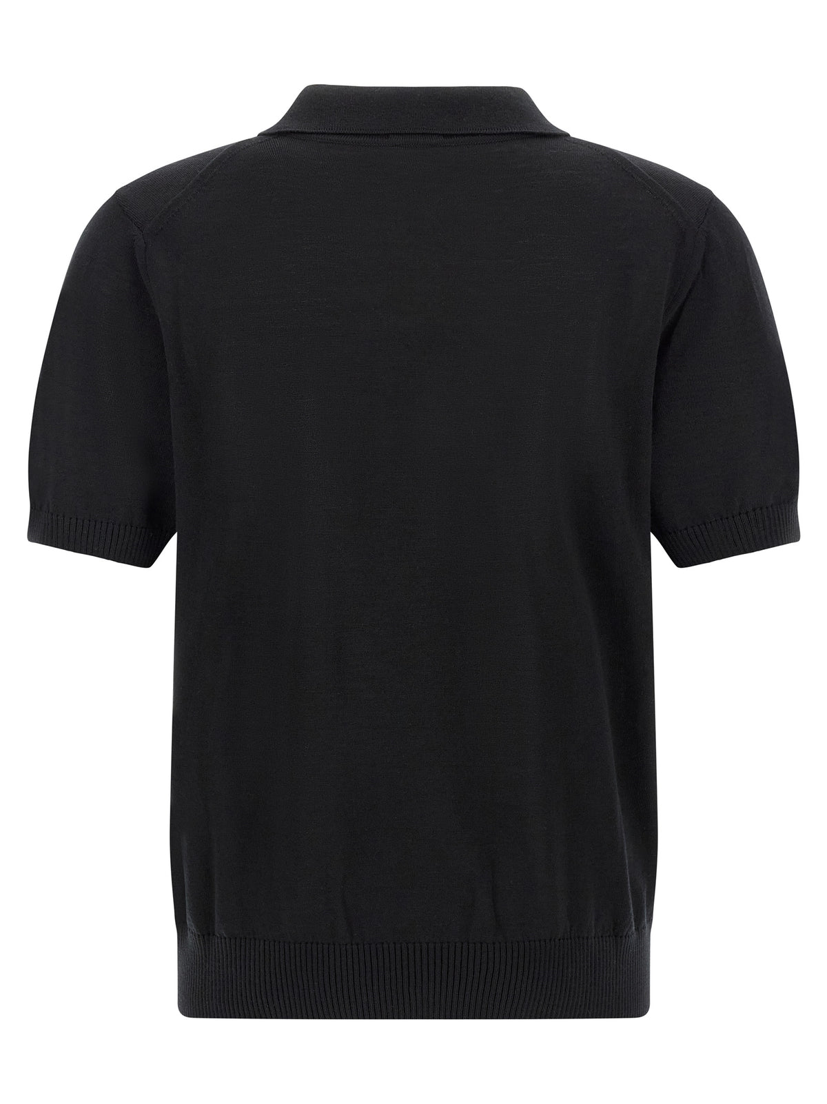 Black Virgin Wool Polo Shirt