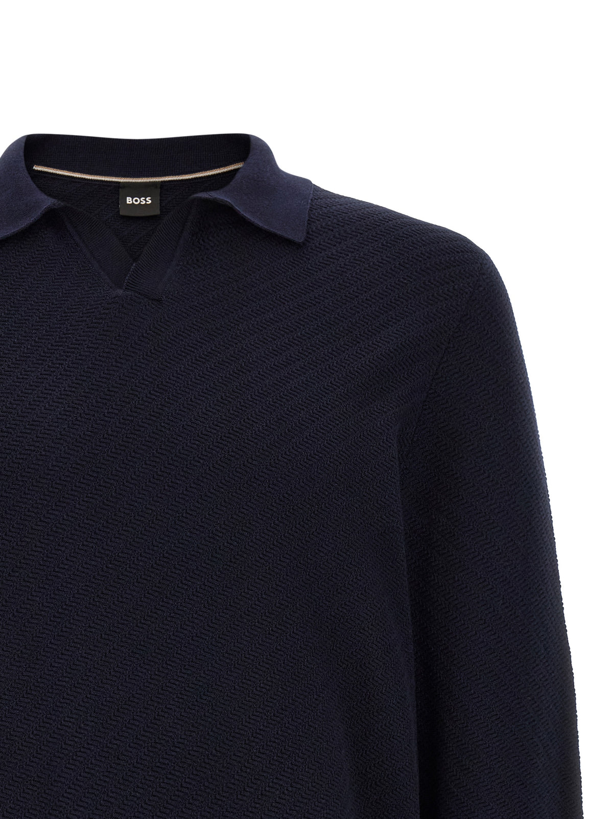 Blue Cotton Polo Shirt