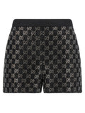 Black Viscose Bermuda Shorts