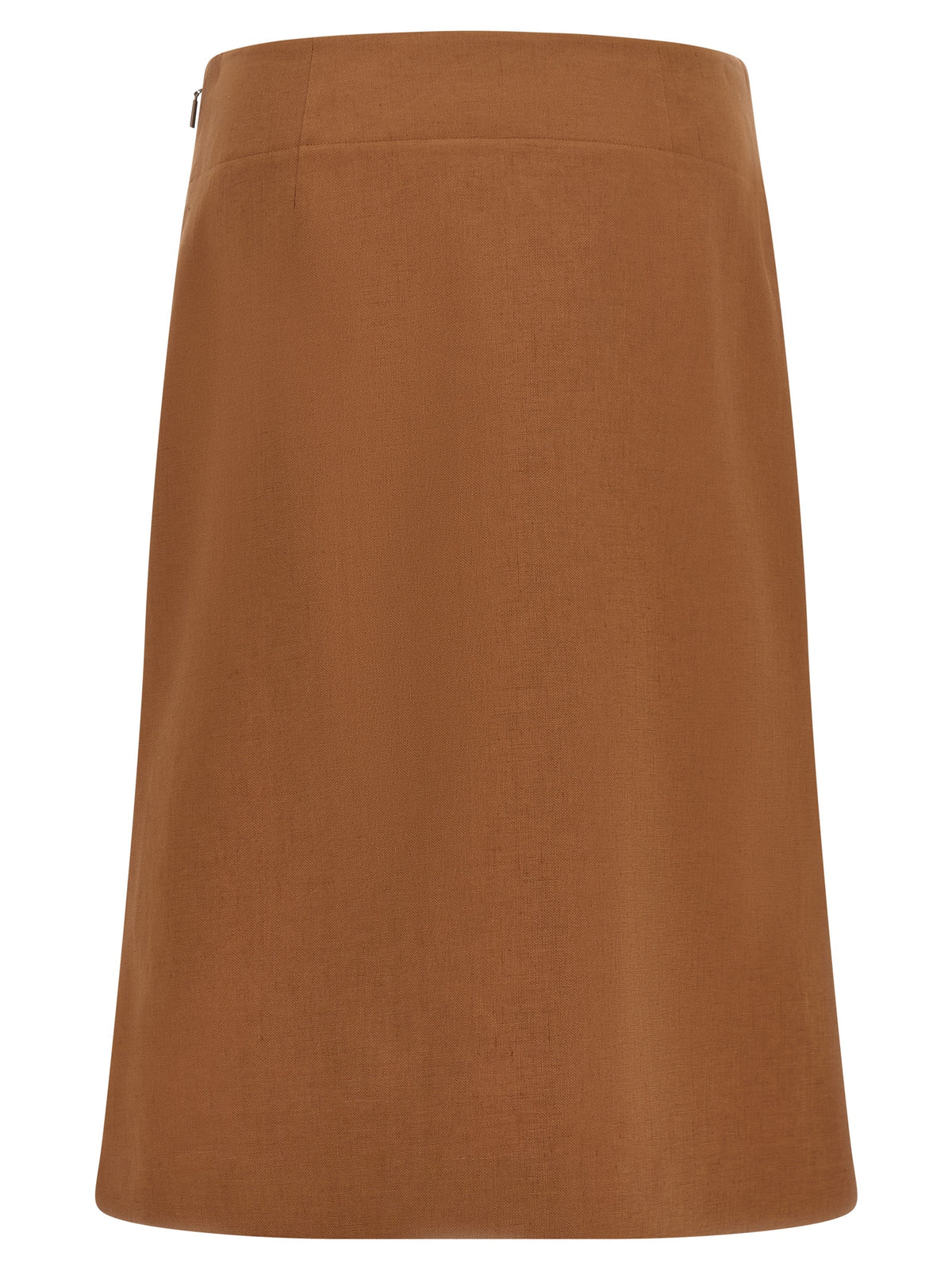 Brown Linen Midi Skirt