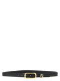 Black Calfskin Thin Belt