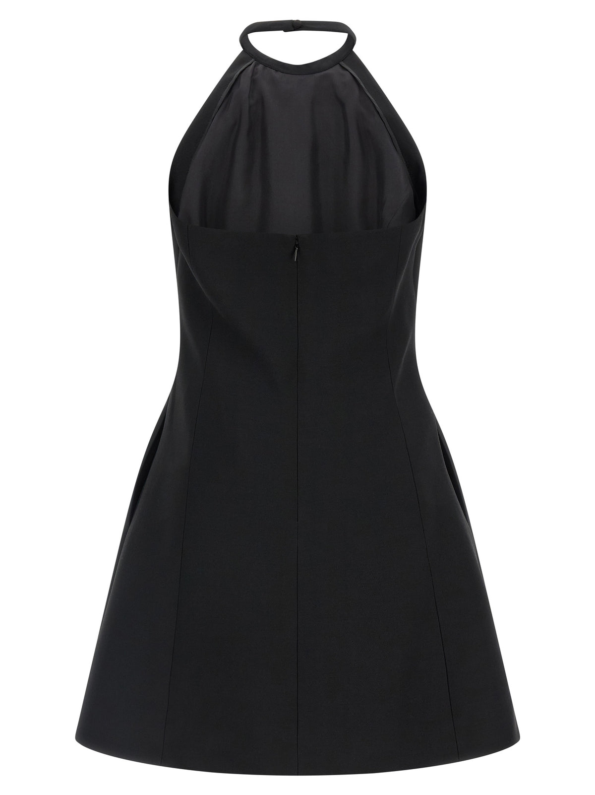 Black Virgin Wool Short Dress